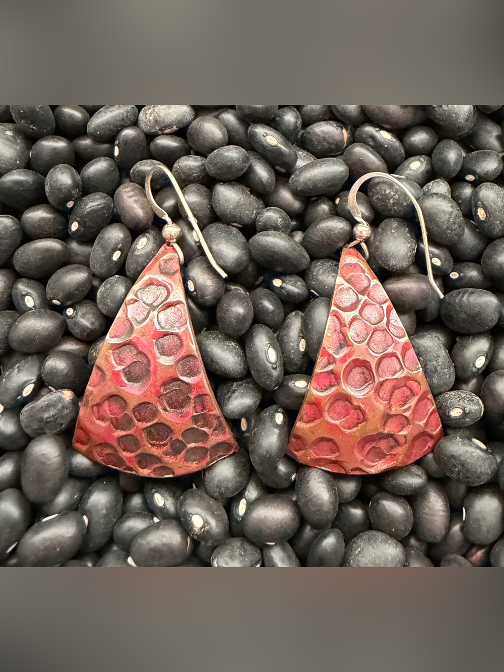 Handmade Hammered Copper Drop Earrings